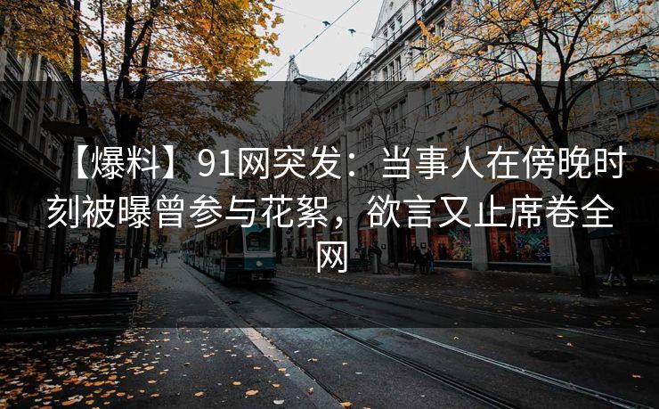 【爆料】91网突发：当事人在傍晚时刻被曝曾参与花絮，欲言又止席卷全网